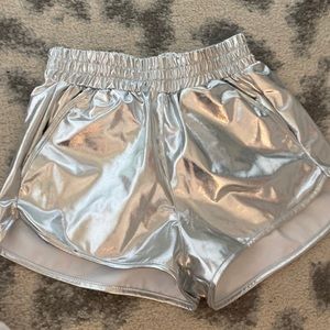 Metallic silver shorts